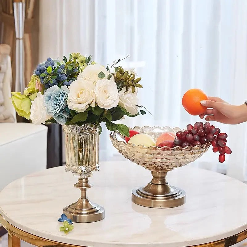 Golden Metal Cylindrical Vase
