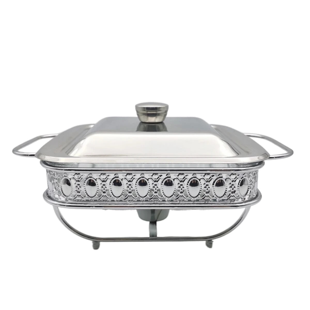 1.8L Silver Square Hot Pot Food Heating Container - Silver