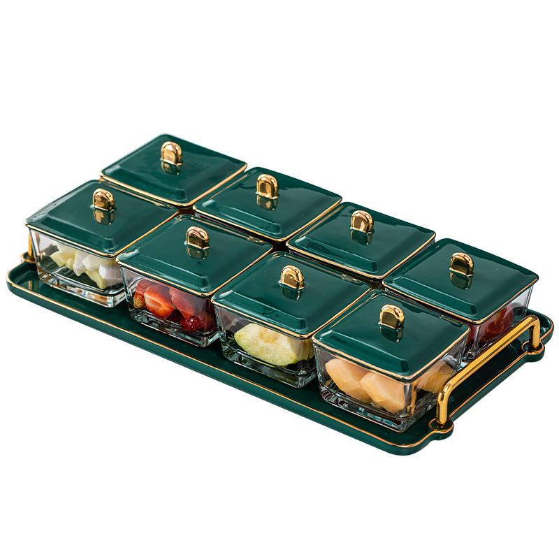 Dry Divided Fruit Plate Tray - Green