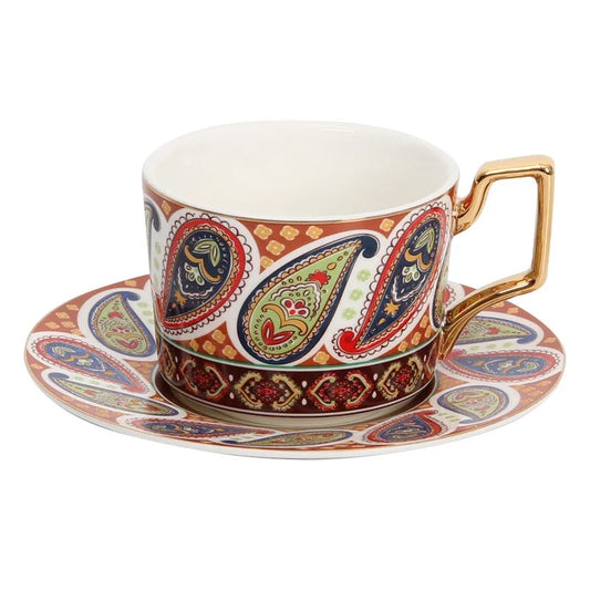 Islamic Style Small Luxury Coffee Cup Set Saucer