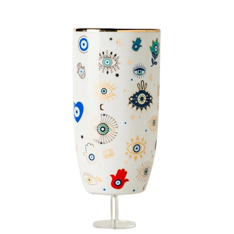 Eye of Wisdom Ceramic Vase - 20 cm