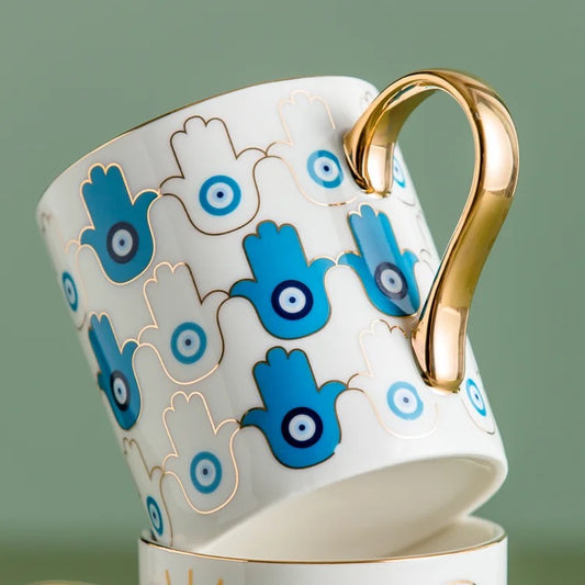 Ceramic Evil Eye Hand Mug