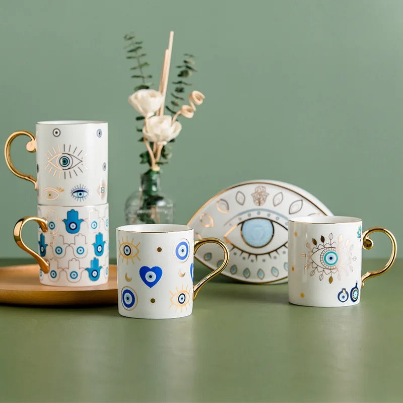 Ceramic Evil Eye Mugs