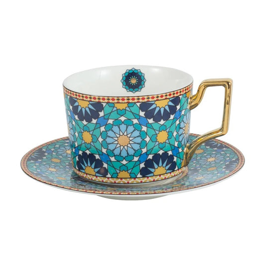 Blue Islamic Style Small Luxury Coffee Cup Set