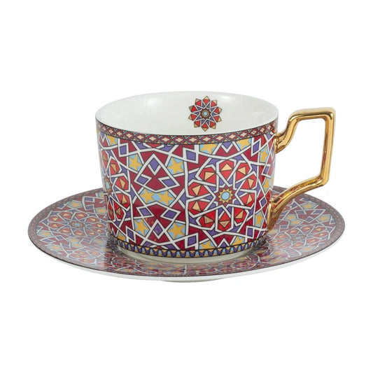 Islamic Style Small Luxury Coffee Cup Set With Saucer