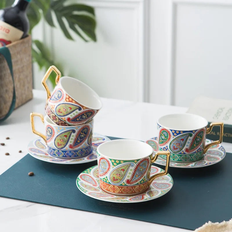 Islamic Style Small Luxury Coffee Cup Set Saucer