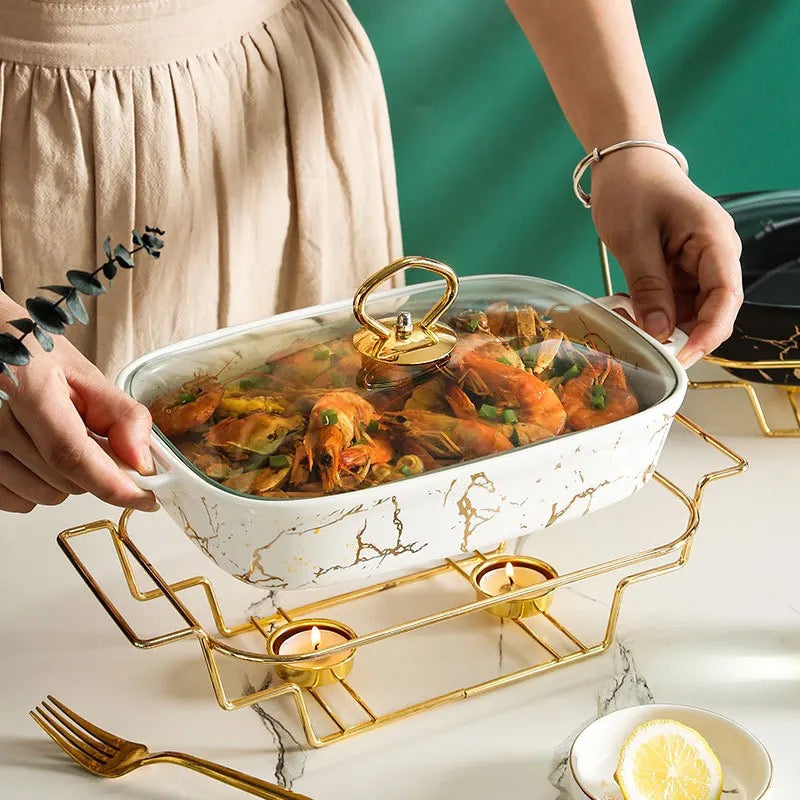 Rectangular casseroles with two handles