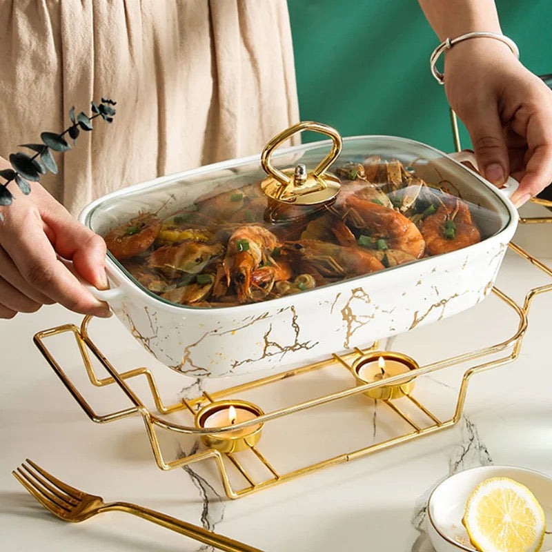 Rectangular casseroles with two handles